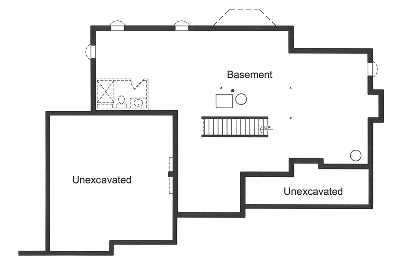 Dream House Plan - Floor Plan - Lower Floor for European House Plan #46-849 - 4 bed, 2.5 bath