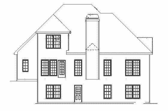 Exterior - Rear Elevation for Traditional House Plan #927-245 - 3 bed, 2.5 bath
