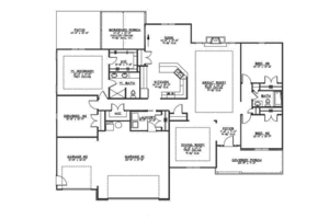 Floor Plan - Main Floor for Ranch House Plan #1064-8 - 4 bed, 2 bath
