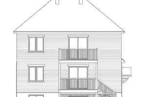 Exterior - Rear Elevation for Traditional House Plan #23-2560 - 3 bed, 3 bath