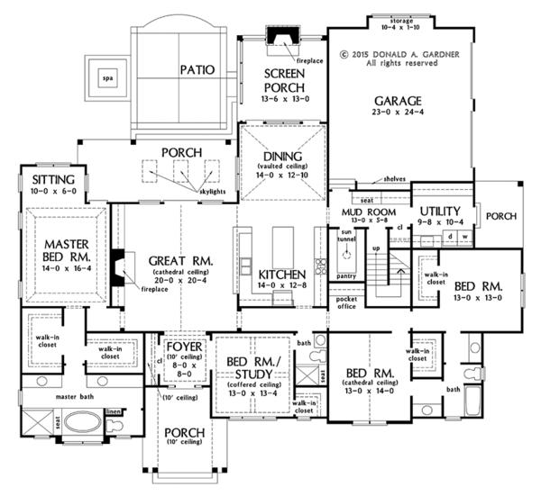 Dream House Plan - Ranch Floor Plan - Main Floor Plan #929-1016