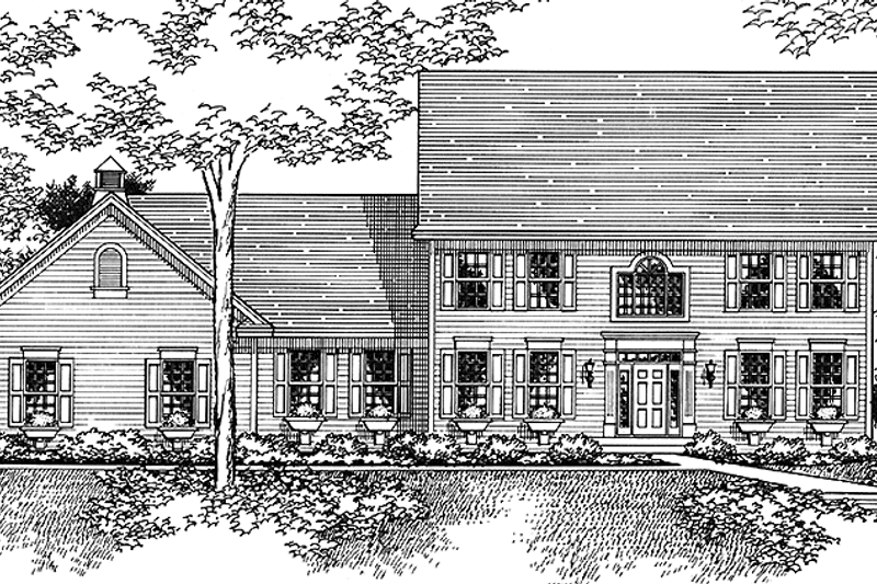 Home Plan - Exterior - Front Elevation 3 for Classical House Plan #51-953 - 4 bed, 2.5 bath