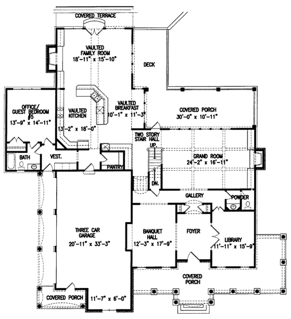 House Plan Design - Craftsman Floor Plan - Main Floor Plan #54-188