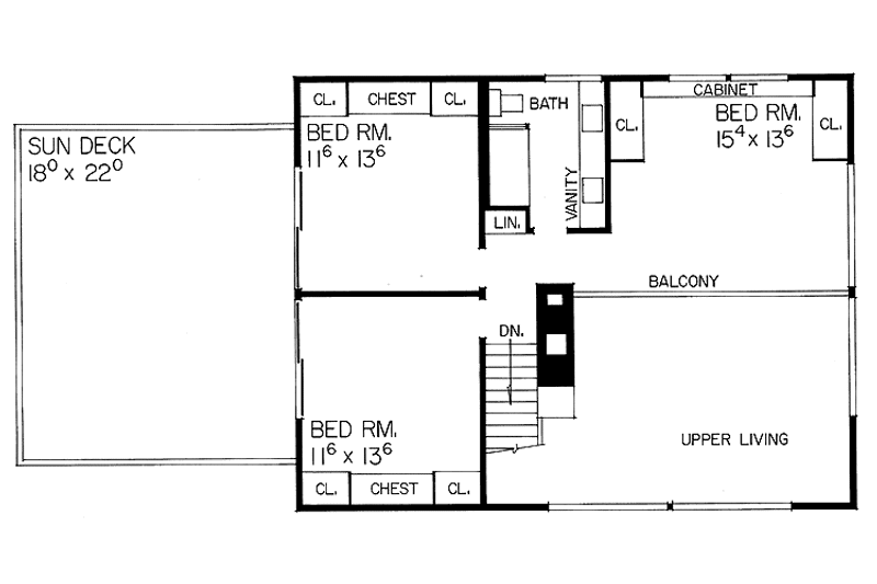 Home Plan - Floor Plan - Main Floor for Contemporary House Plan #72-526 - 4 bed, 2 bath