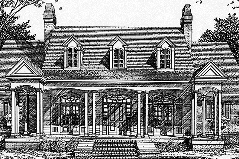 Architectural House Design - Country Exterior - Front Elevation Plan #985-17