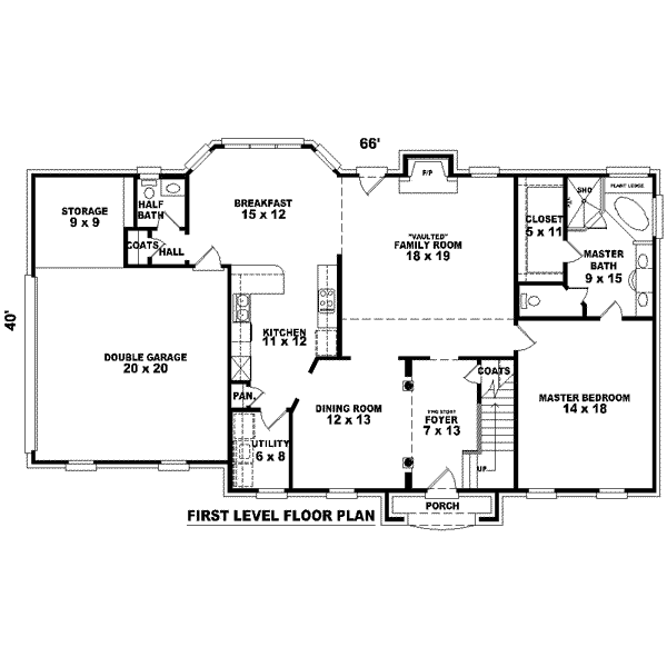 Colonial Floor Plan - Main Floor Plan #81-1472