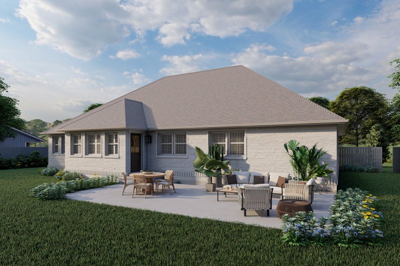 House Plan Design - Exterior - Rear Elevation for Ranch House Plan #1060-173 - 3 bed, 2 bath