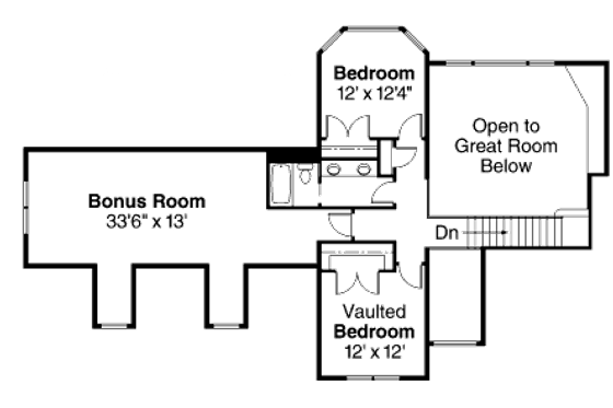 Floor Plan - Upper Floor for Craftsman House Plan #124-675 - 3 bed, 3 bath