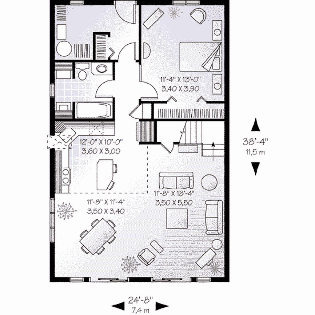 Cabin Style House Plan 2 Beds 1 Baths 1304 Sq Ft Plan 23 501 Houseplans Com Cabin Style House Plan 2 Beds 1 Baths 1304 Sq Ft Plan 23 501 Houseplans Com