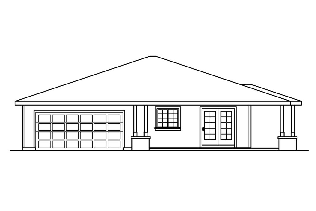 Exterior - Other Elevation for Prairie House Plan #124-519 - 3 bed, 2 bath