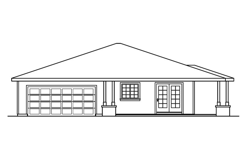 Dream House Plan - Exterior - Other Elevation for Prairie House Plan #124-519 - 3 bed, 2 bath