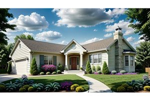 Dream House Plan - Ranch Exterior - Front Elevation Plan #58-105