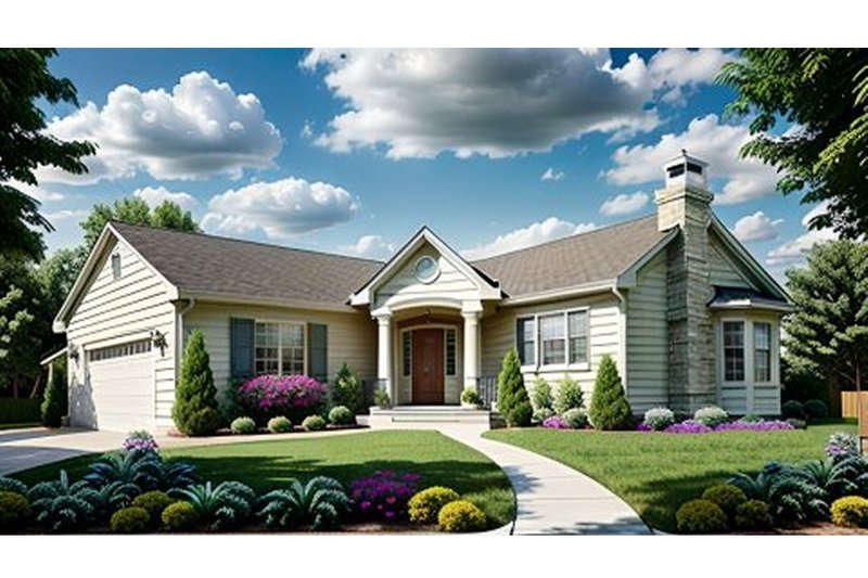 Dream House Plan - Ranch Exterior - Front Elevation Plan #58-105