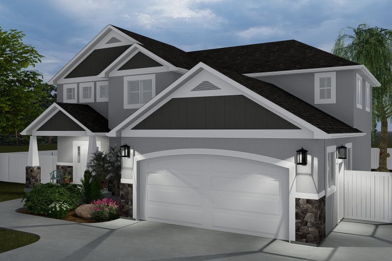 Architectural House Design - Exterior - Front Elevation 4 for Craftsman House Plan #1060-57 - 4 bed, 2.5 bath