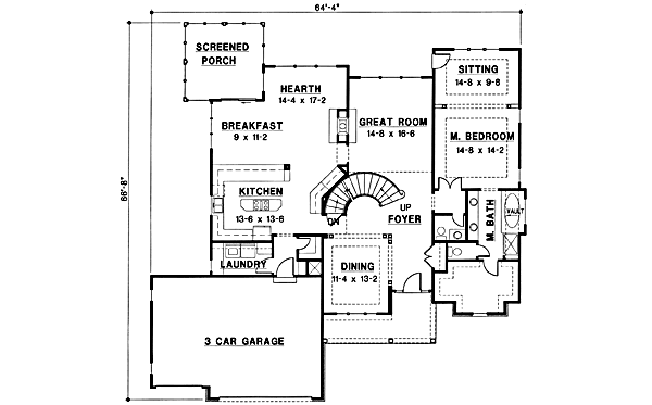 Traditional Floor Plan - Main Floor Plan #67-209