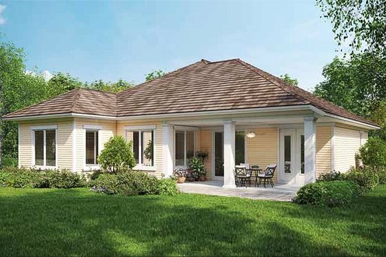 Exterior - Rear Elevation for Farmhouse House Plan #938-3 - 3 bed, 2 bath