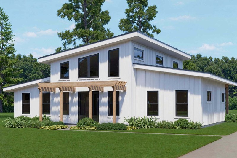 House Blueprint - Barndominium Exterior - Front Elevation Plan #932-1337