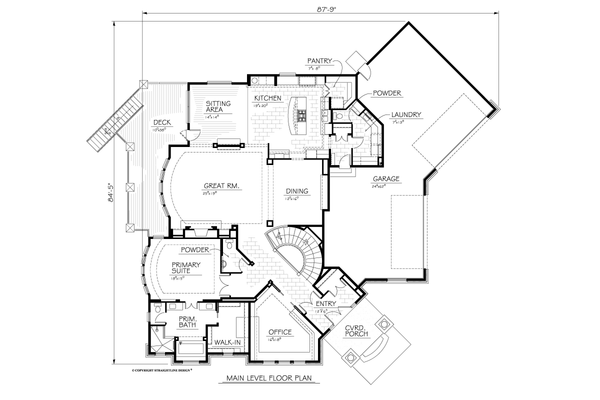 Architectural House Design - Floor Plan - Main Floor for Ranch House Plan #1122-16 - 1 bed, 2 bath