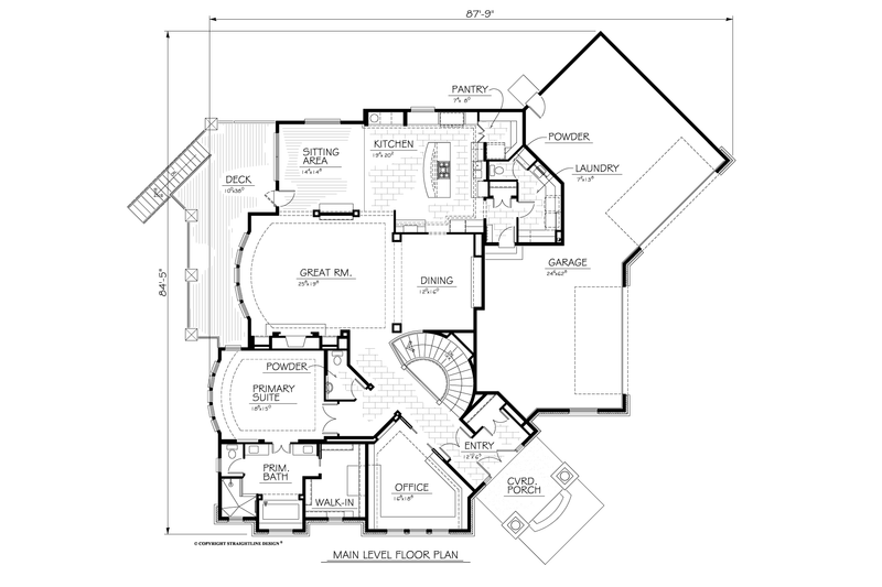 Architectural House Design - Floor Plan - Main Floor for Ranch House Plan #1122-16 - 1 bed, 2 bath