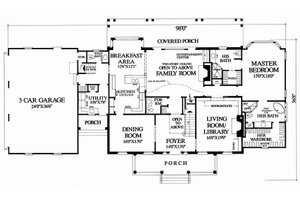 Floor Plan - Main Floor for Colonial House Plan #137-247 - 4 bed, 3 bath