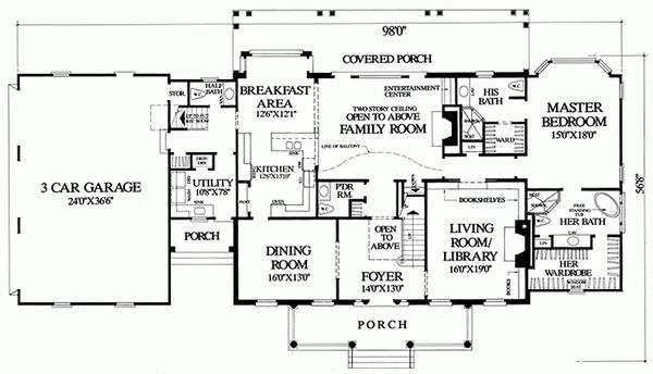 House Design - Colonial Floor Plan - Main Floor Plan #137-247