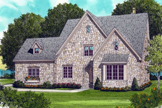 Exterior - Front Elevation for Cottage House Plan #413-798 - 4 bed, 3.5 bath