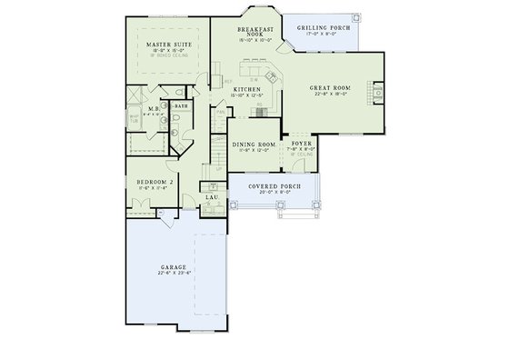 Floor Plan - Main Floor for European House Plan #17-2414 - 4 bed, 2 bath