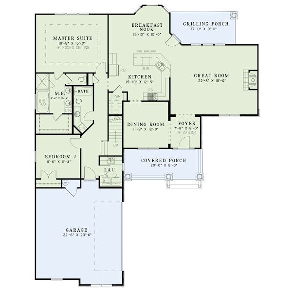 Home Plan - European Floor Plan - Main Floor Plan #17-2414