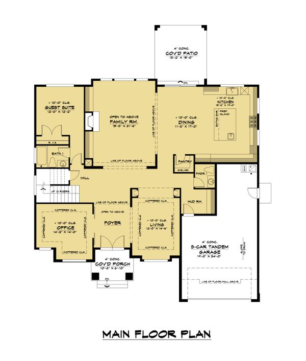Contemporary Floor Plan - Main Floor Plan #1066-125