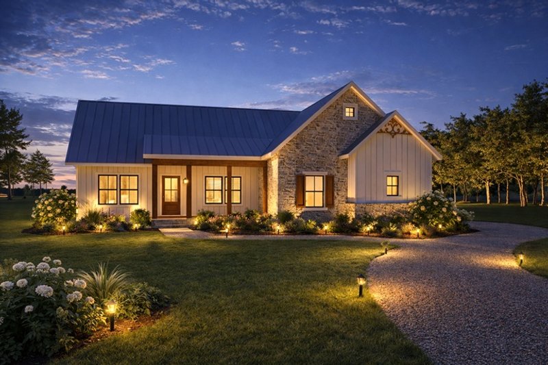 House Blueprint - Exterior - Front Elevation 5 for Farmhouse House Plan #44-312 - 3 bed, 2 bath
