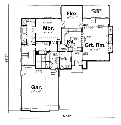 Dream House Plan - Floor Plan - Main Floor for Contemporary House Plan #20-2474 - 4 bed, 2.5 bath