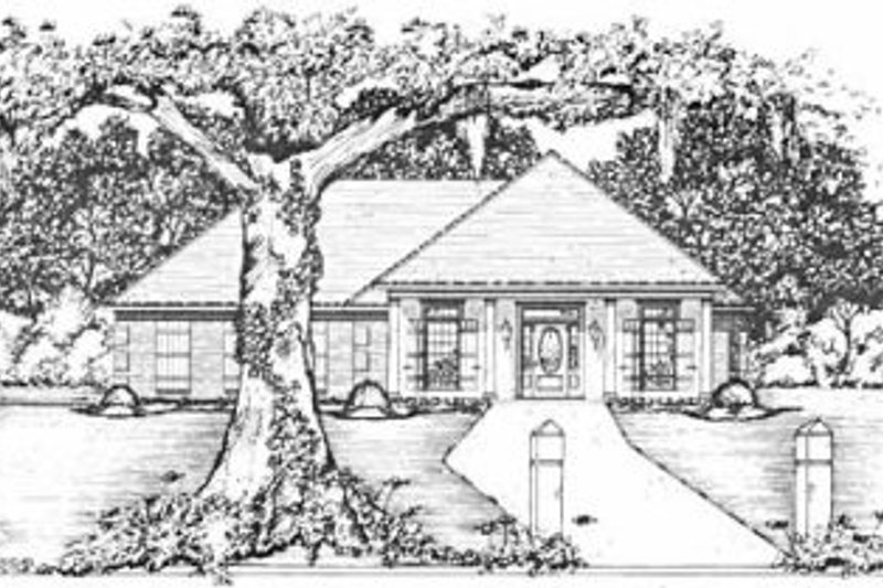 European Style House Plan - 3 Beds 2 Baths 1595 Sq/Ft Plan #36-322