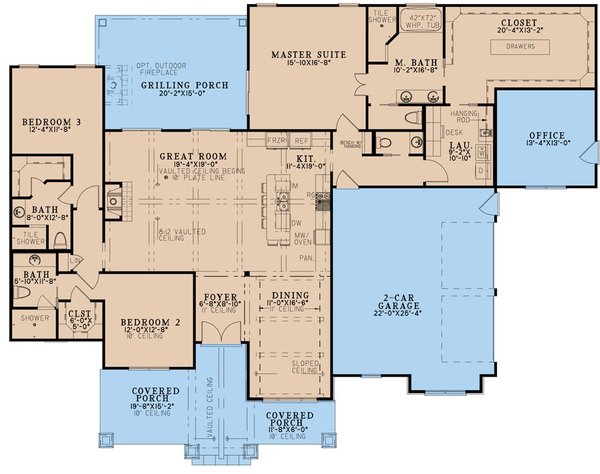 Craftsman Floor Plan - Main Floor Plan #923-324