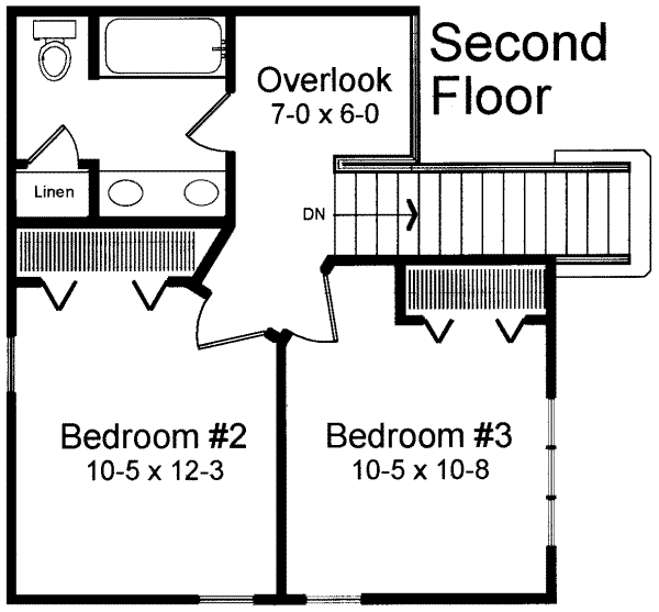 Traditional Floor Plan - Upper Floor Plan #312-131