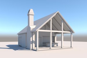 Exterior - Front Elevation 3 for Traditional House Plan #430-312, 1 bath