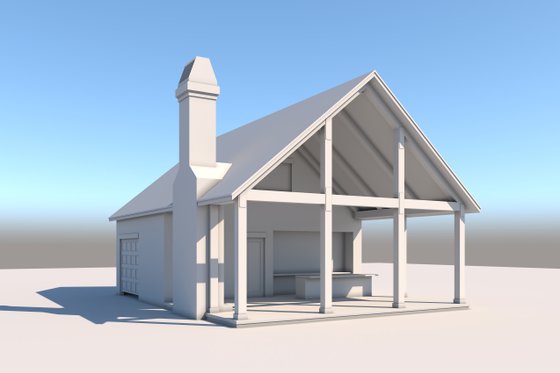 Exterior - Front Elevation 3 for Traditional House Plan #430-312, 1 bath