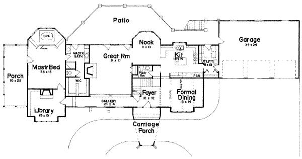 Dream House Plan - European Floor Plan - Main Floor Plan #52-130
