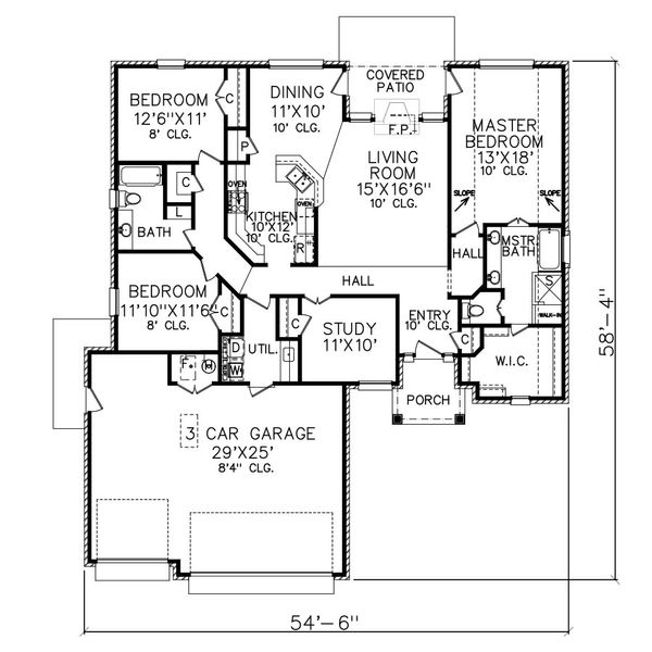 Traditional Floor Plan - Main Floor Plan #65-103