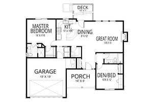 Floor Plan - Main Floor for Ranch House Plan #112-267 - 2 bed, 2 bath