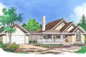 Country Exterior - Front Elevation Plan #929-54