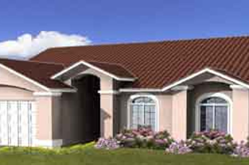 Architectural House Design - Adobe / Southwestern Exterior - Front Elevation Plan #1-271