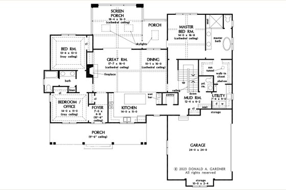 Floor Plan - Main Floor for Farmhouse House Plan #929-1184 - 5 bed, 3.5 bath