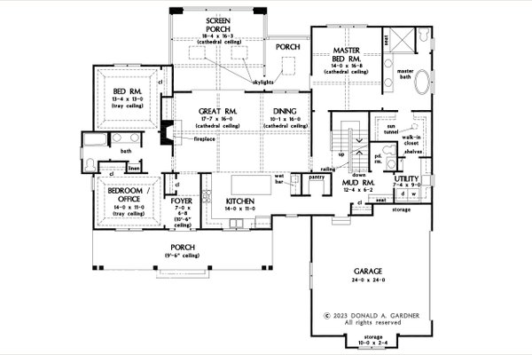 Farmhouse Floor Plan - Main Floor Plan #929-1184