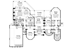 Floor Plan - Main Floor for Mediterranean House Plan #930-119 - 4 bed, 3.5 bath