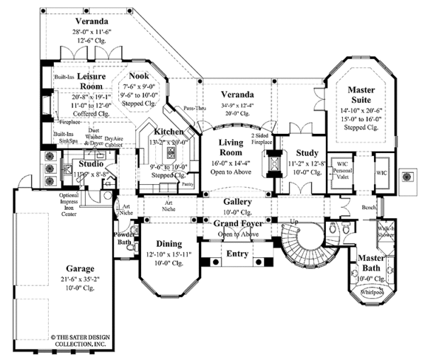 Architectural House Design - Mediterranean Floor Plan - Main Floor Plan #930-119