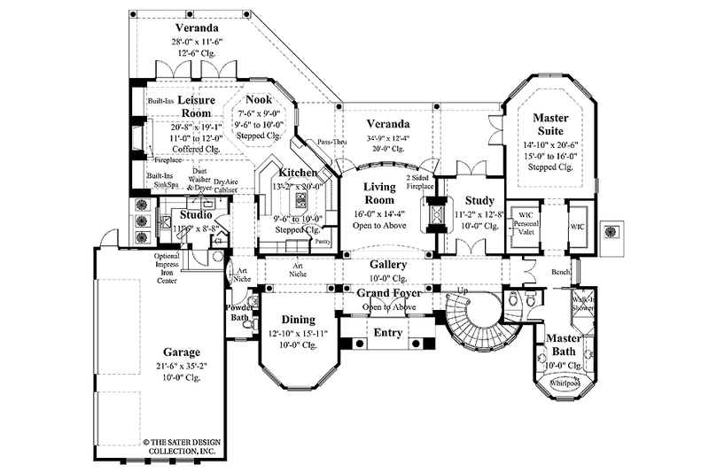 Dream House Plan - Floor Plan - Main Floor for Mediterranean House Plan #930-119 - 4 bed, 3.5 bath