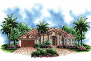 Architectural House Design - Mediterranean Exterior - Front Elevation Plan #1017-113