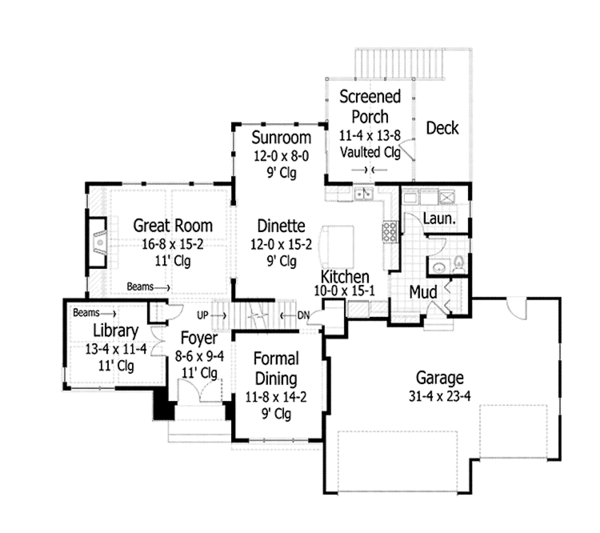 Dream House Plan - Traditional Floor Plan - Main Floor Plan #51-1083