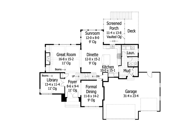 Home Plan - Floor Plan - Main Floor for Traditional House Plan #51-1083 - 4 bed, 2.5 bath