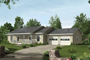 Ranch Exterior - Front Elevation Plan #57-159